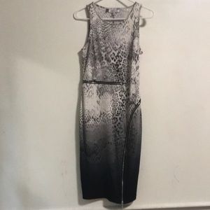 Gray leopard dress